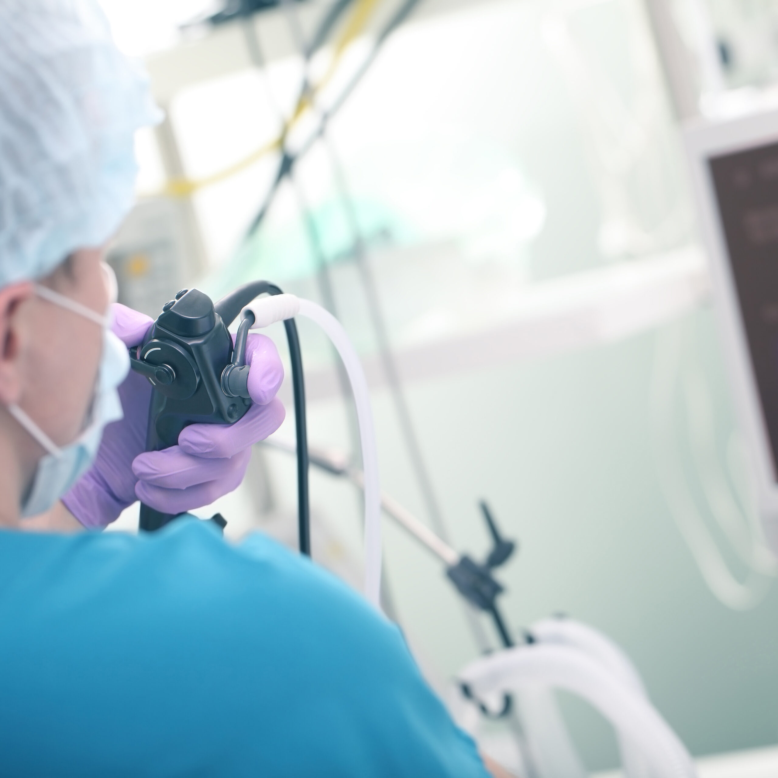 Doctor endoscopist at work